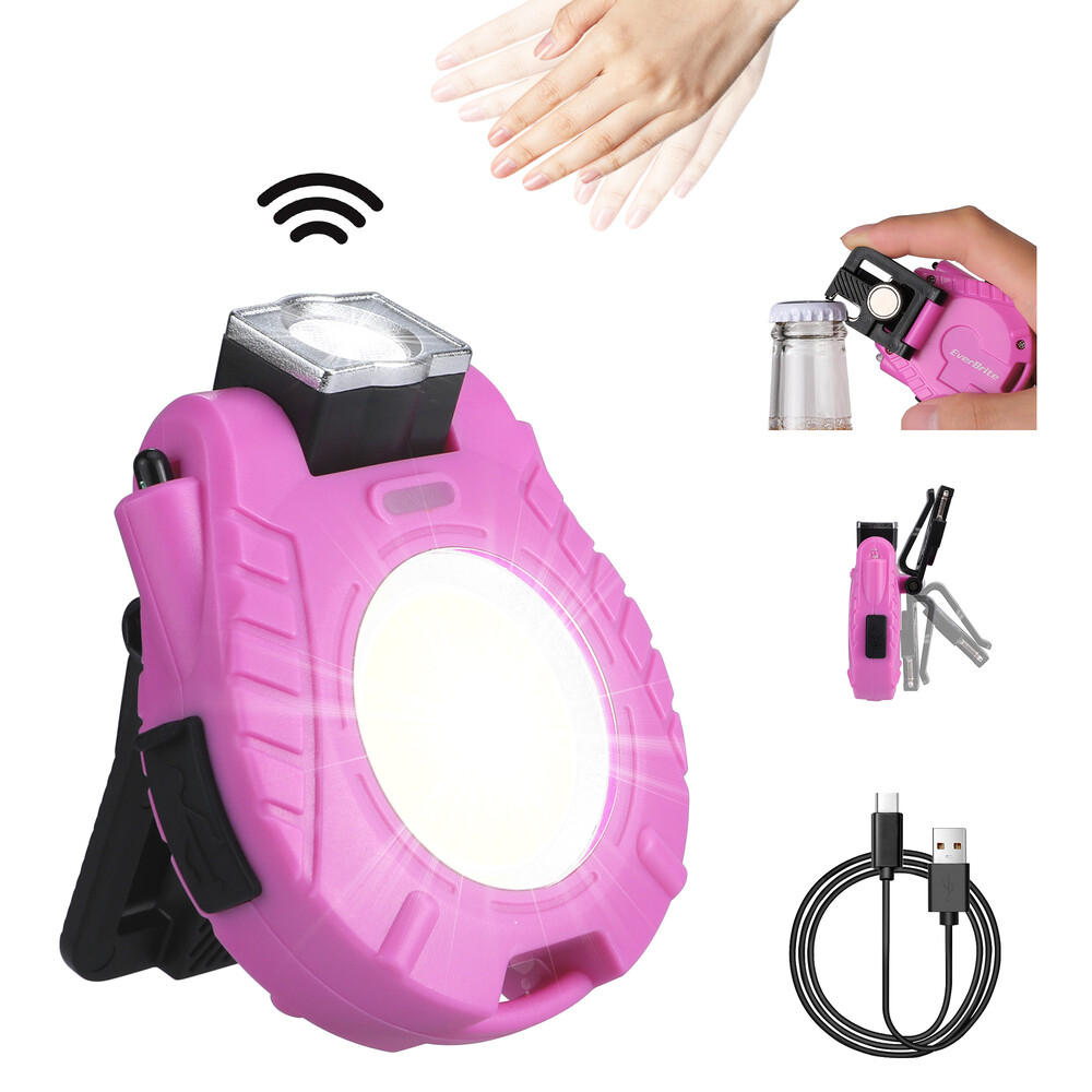 EverBrite Rechargeable COB Keychain Work Light 6 Mode Multifunctional Flashlight