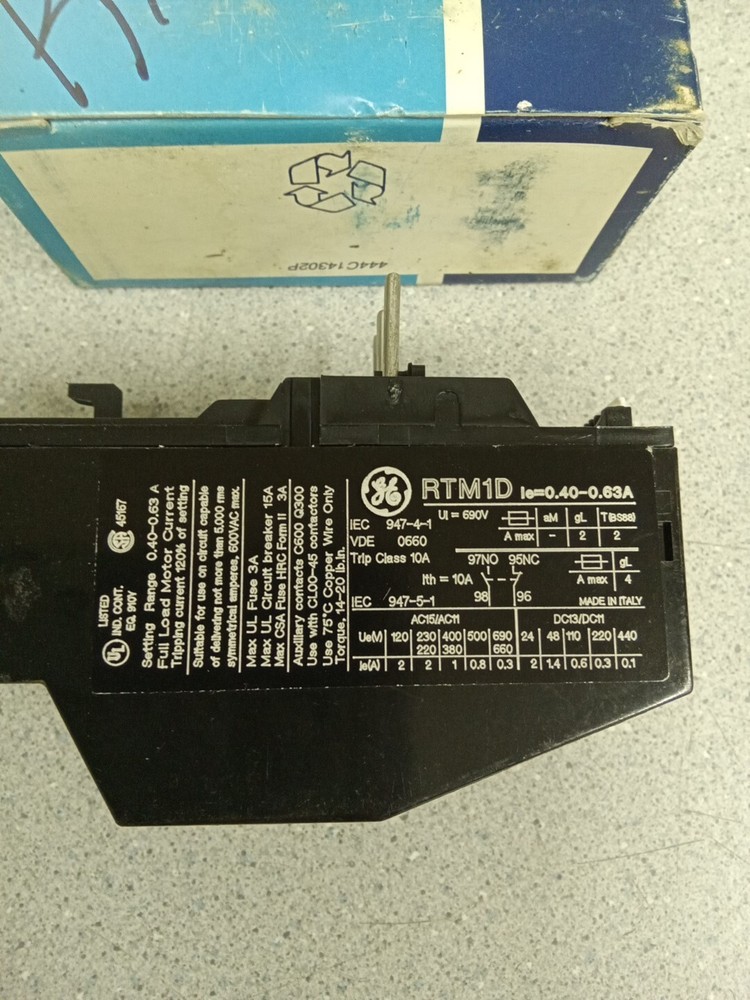 GE RTM1D Overload Relay