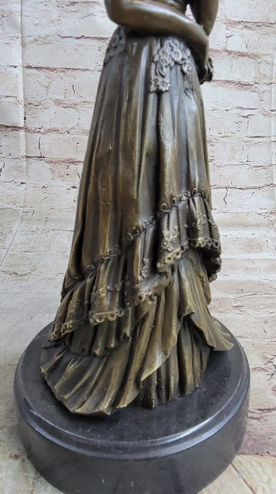 Signed Vitaleh Seductive Flapper Actress Bronze Sculpture Marble Lost Wax Method