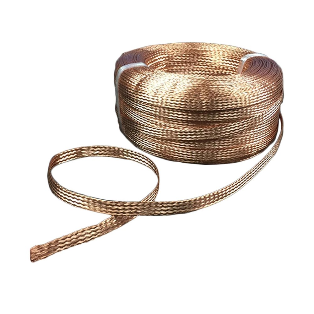 Flat Bare Copper Braid Sleeving 1 Meter, cross section area: 10mm²