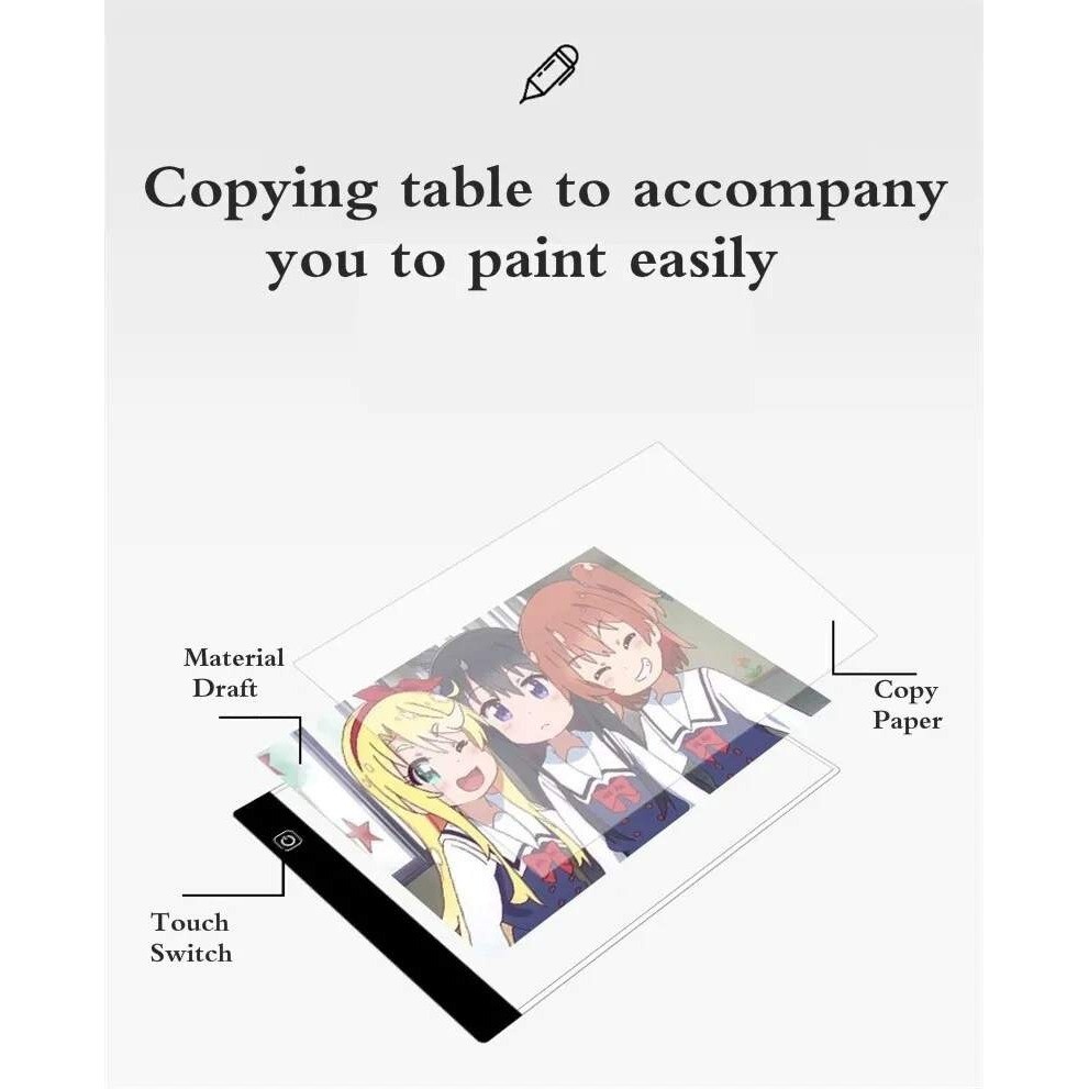 Dimmable LED Copy Board A5 Drawing Pad Tracing Light Pad Educational Toy