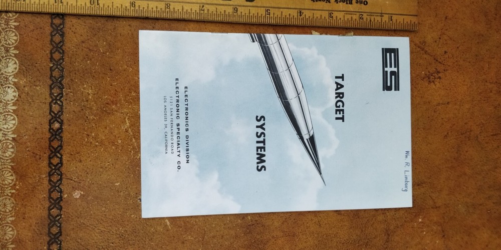 1950s ~ Electronic Speciality Co. ~ Target Systems ~ Missiles Radar ~ Booklet