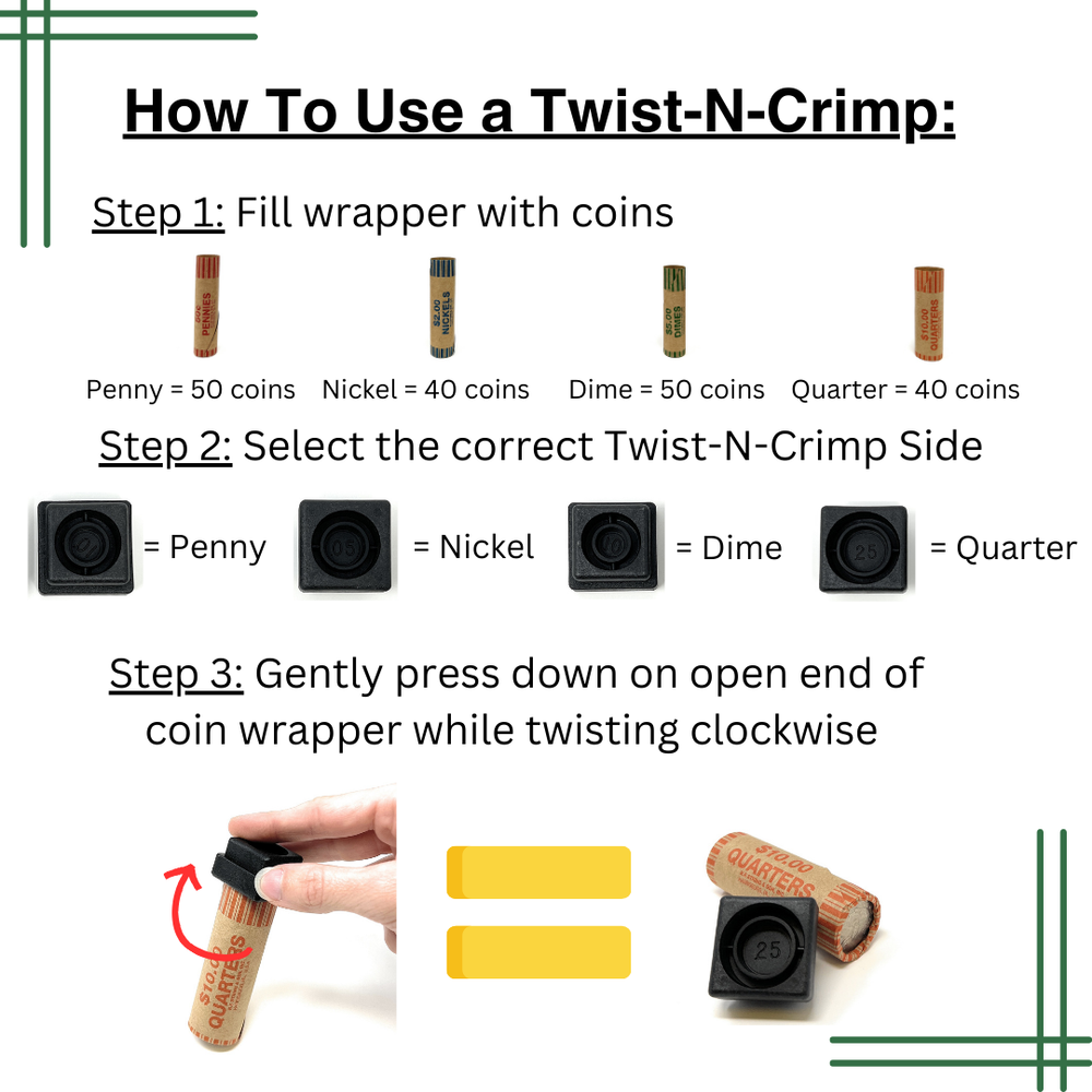 Twist-N-Crimp Coin Wrap Sealer Tool
