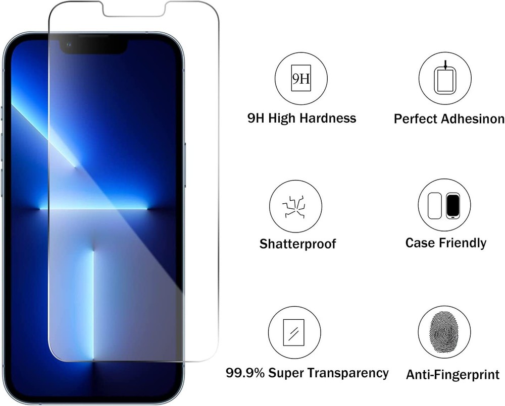 For iPhone 15 14 13 12 Pro Max Tempered Glass Screen Protector Camera Protector