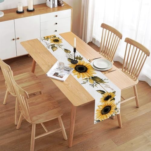 Table Runner 13 x 72 Inch for Dining Table,Fall Table Runner Sunflower