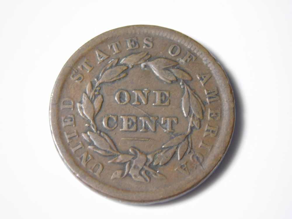 OLD US COIN 1839 DIE BREAK ERROR CORONET HEAD LARGE CENT