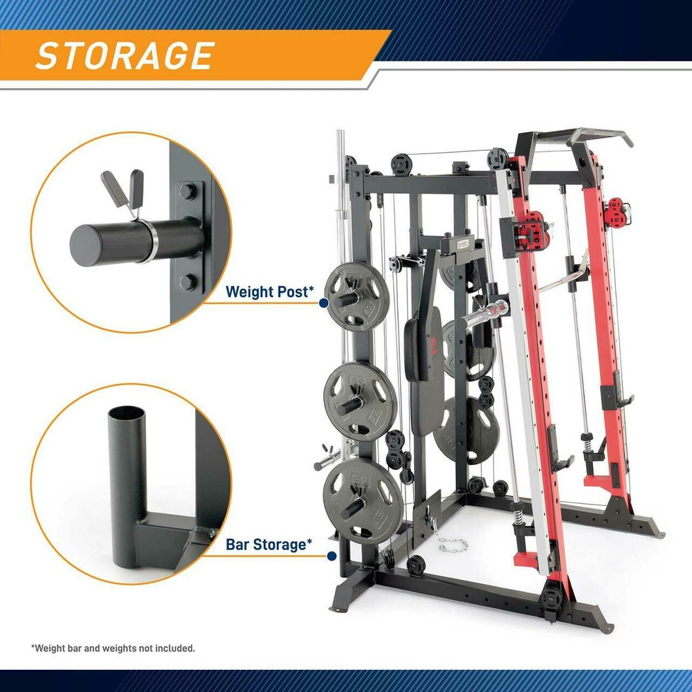 Marcy Smith Machine Cage System Home Gym | SM-4033 Pull Up Bar Dips Landmine