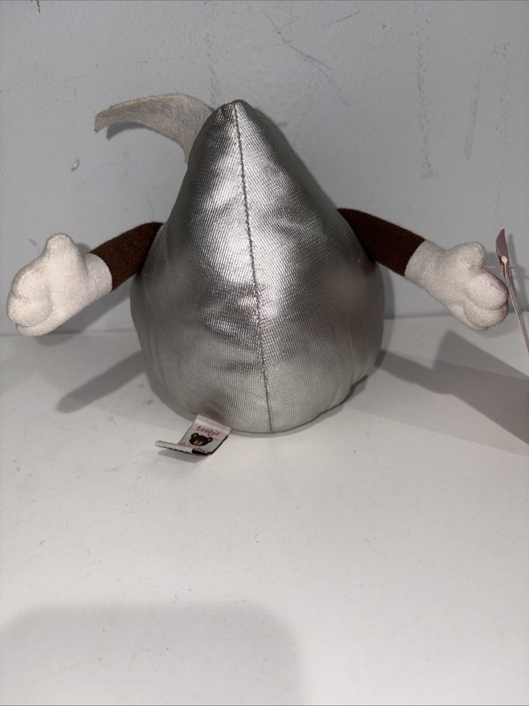Hersheys Kiss Plush Silver Colored 9” Stuffed Candy Character Doll