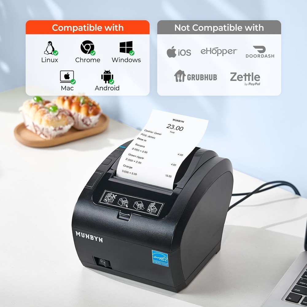 Bluetooth Thermal Receipt Printer P047, 80mm POS Printer, Thermal Printer