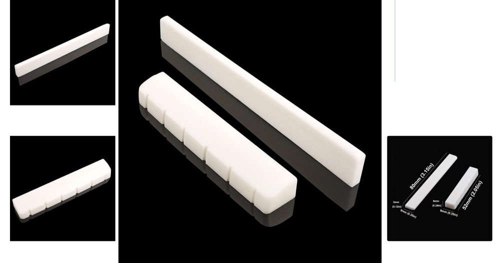 6 String Guitar Bone Bridge Saddle and Nut Made of Real Bone For classic