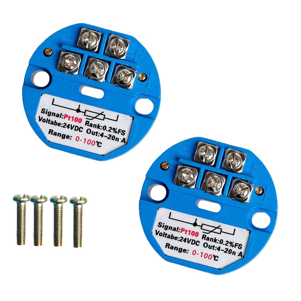 2pcs PT100 0~100°C 200°C RTD SBW Temperature Sensor Transmitter Module 4-20MA
