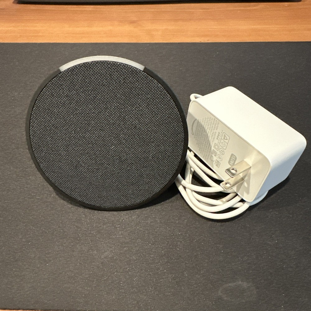 Amazon Echo Pop (1st Generation) Black w/ Power Supply VG Condition