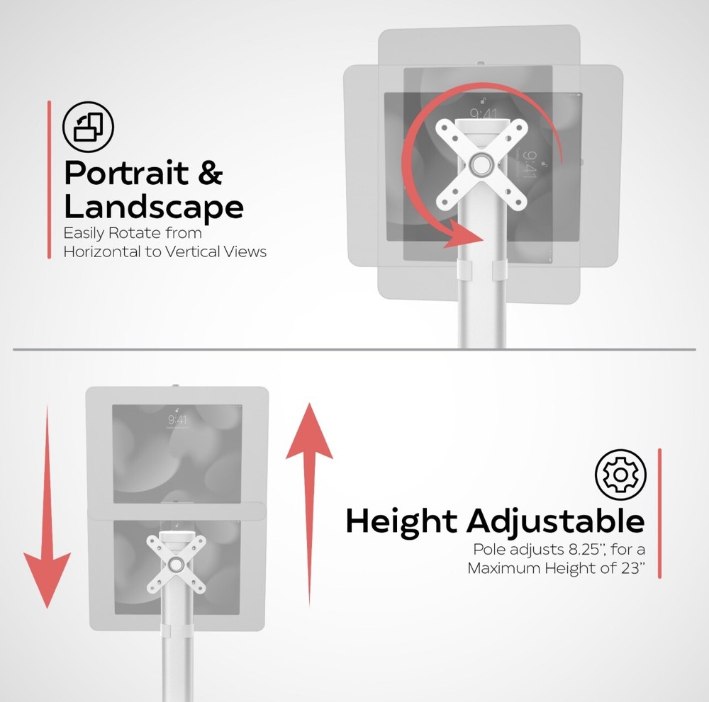 CTA Digital ~Height Adjustable Desk Mount With Non Security Universal Holder