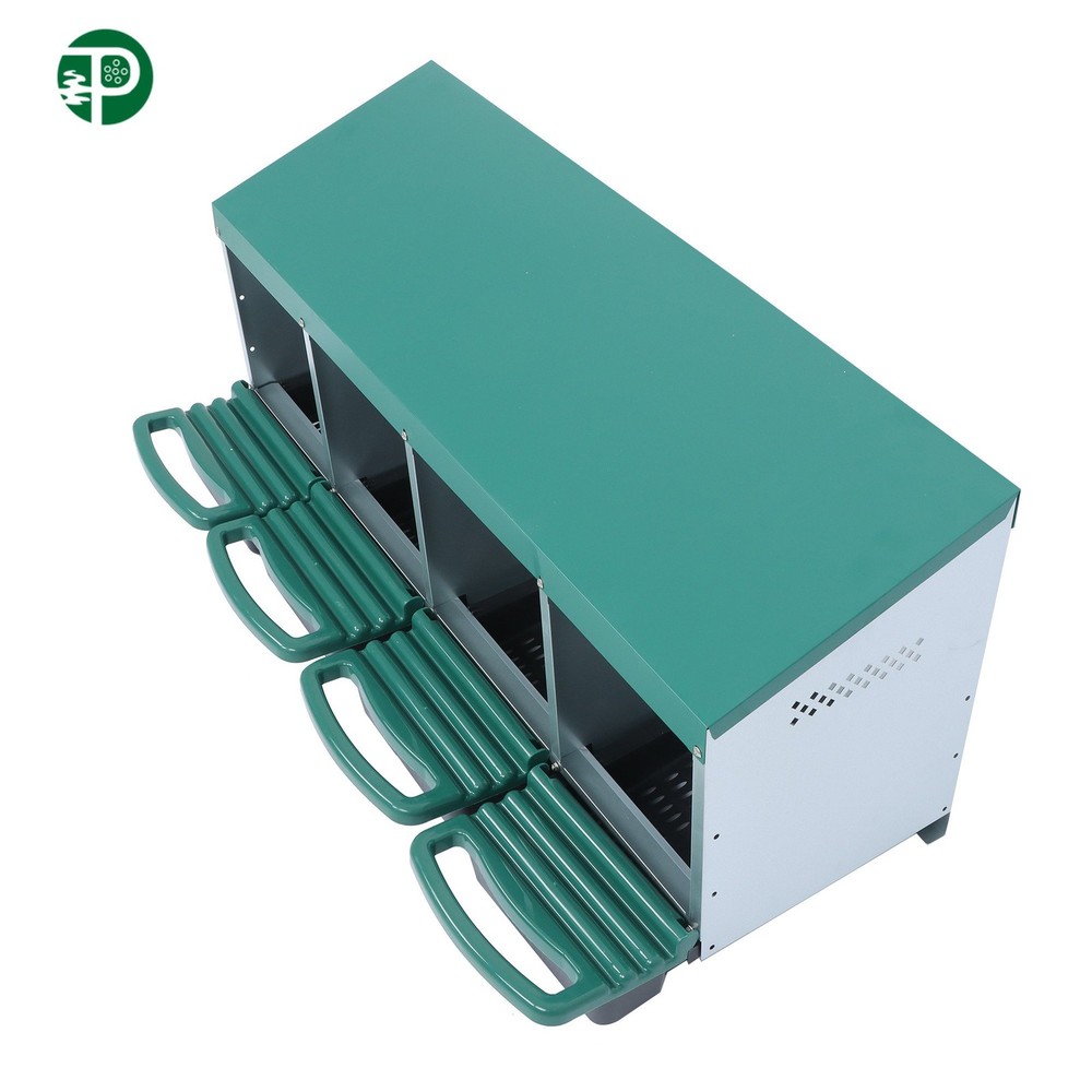 Chicken Nesting Boxes With Perch Metal Chicken Egg Laying 4 Hole Nesting Box