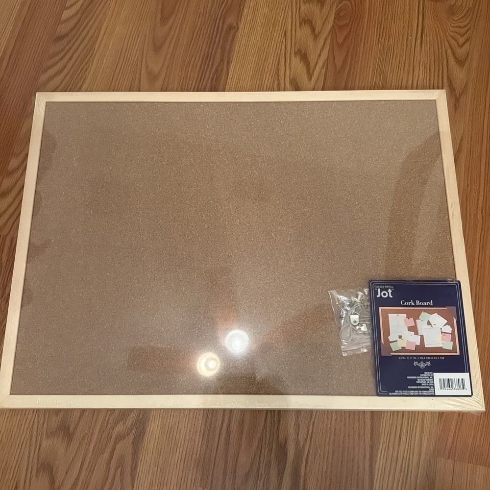 23”x17” Cork Board Bulletin Board Frame Wall Mounted