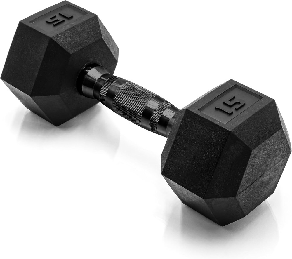 Coated Hex Dumbbell Weight - Single | 10-120 Lbs | Multiple Options