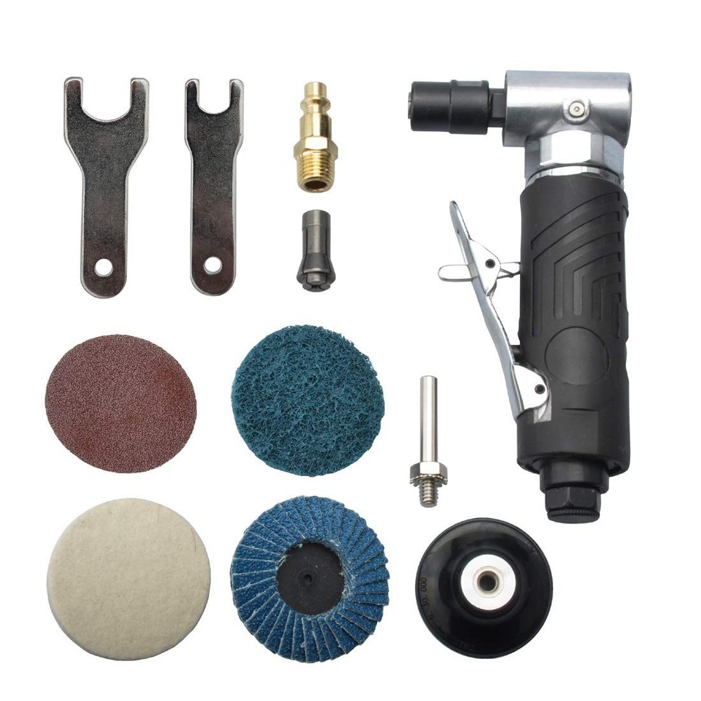 Proshi 1/4 Inch Angle Air Die Grinder With 4 Pcs 2" Roll Lock Sanding