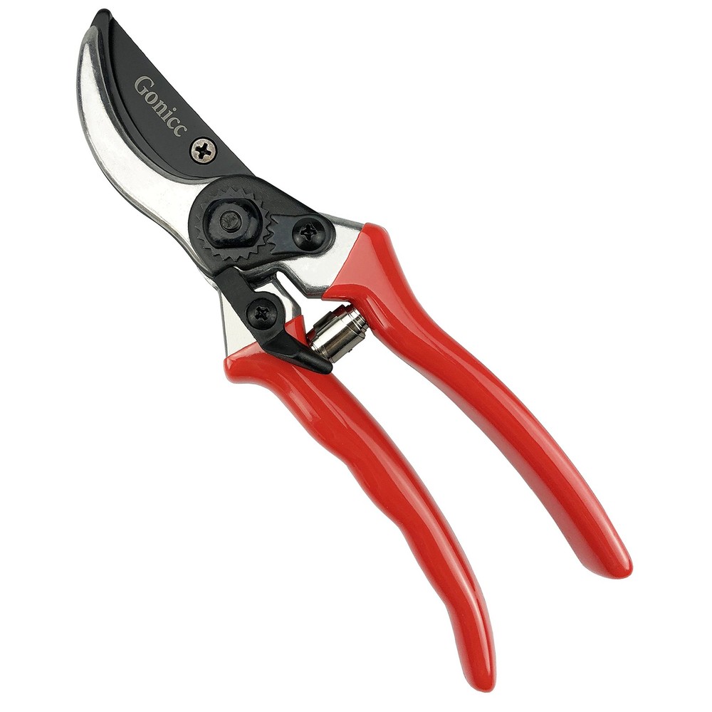 gonicc 8" Professional Sharp Bypass Pruning 8 Inch, Red Shears