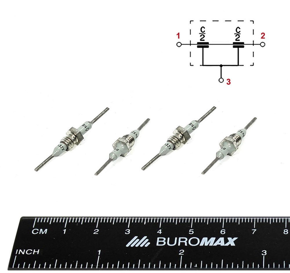 30pcs Feedthrough Feed Thru Ceramic Capacitor 3300pF 500V KTP-2 USSR