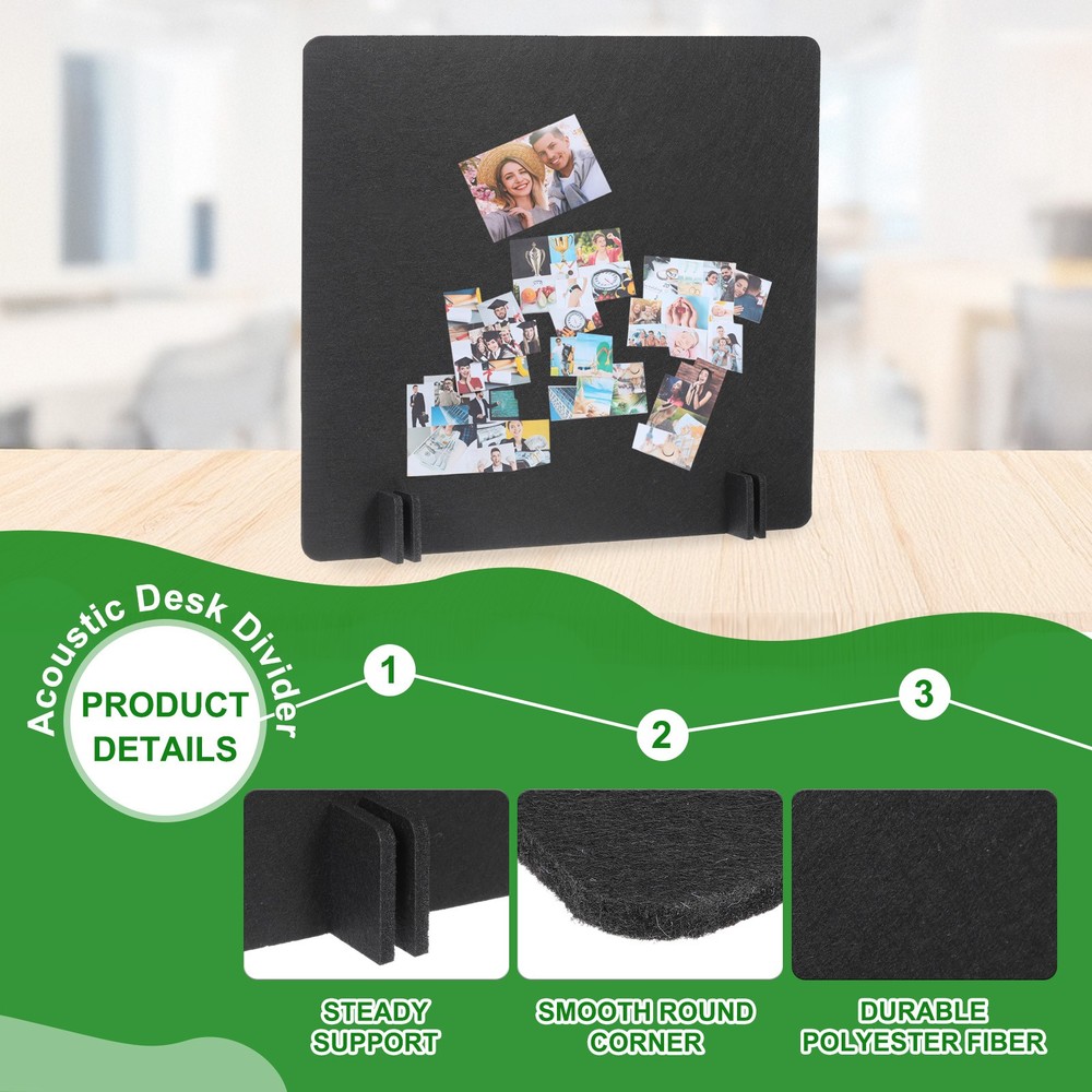 2 Set 24" x 24" Desk Divider Privacy Panel with 8Pcs Support Feet,Black