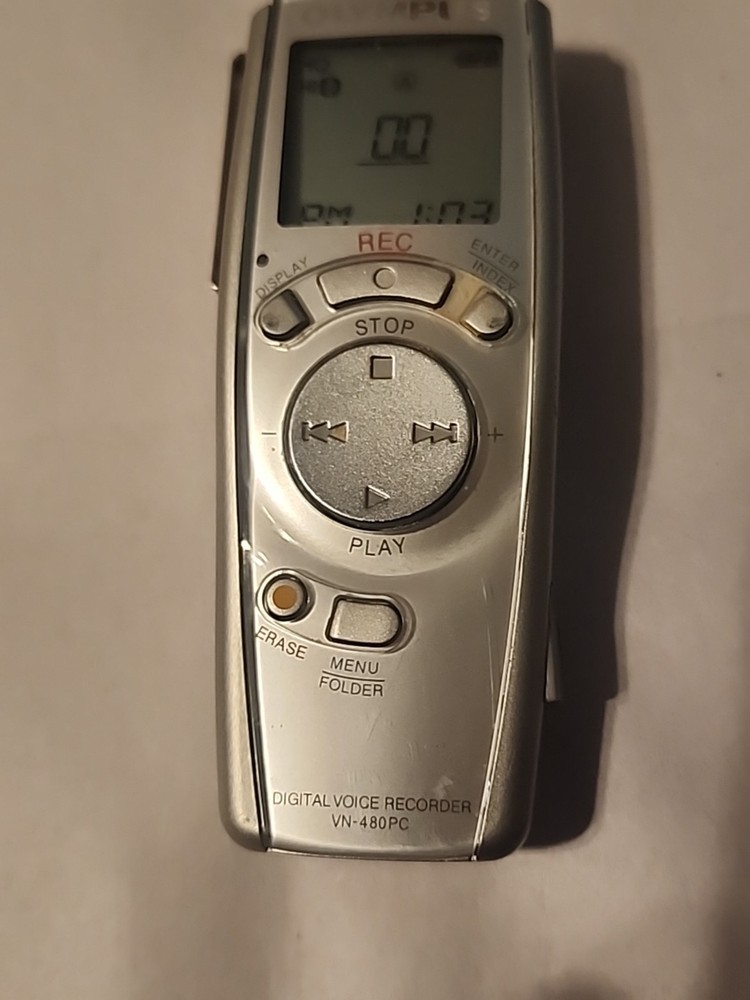 Olympus Digital Voice Recorder VN-480PC Silver Tested Works