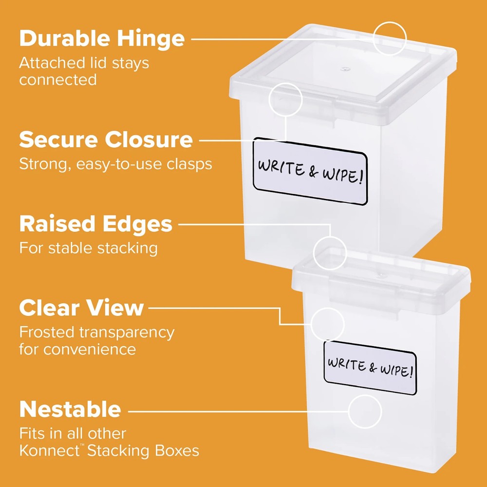 Bostitch Konnect Nest Clear Boxes, Stacking/Nesting, 7-Piece Bundle, 1 Large