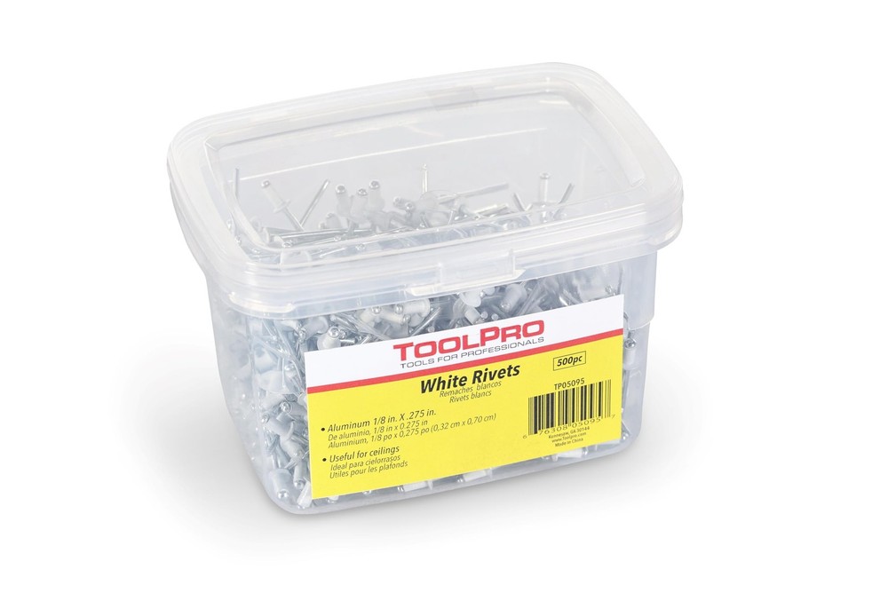 Pop Rivets for Ceilings, 1/8" (500, White)