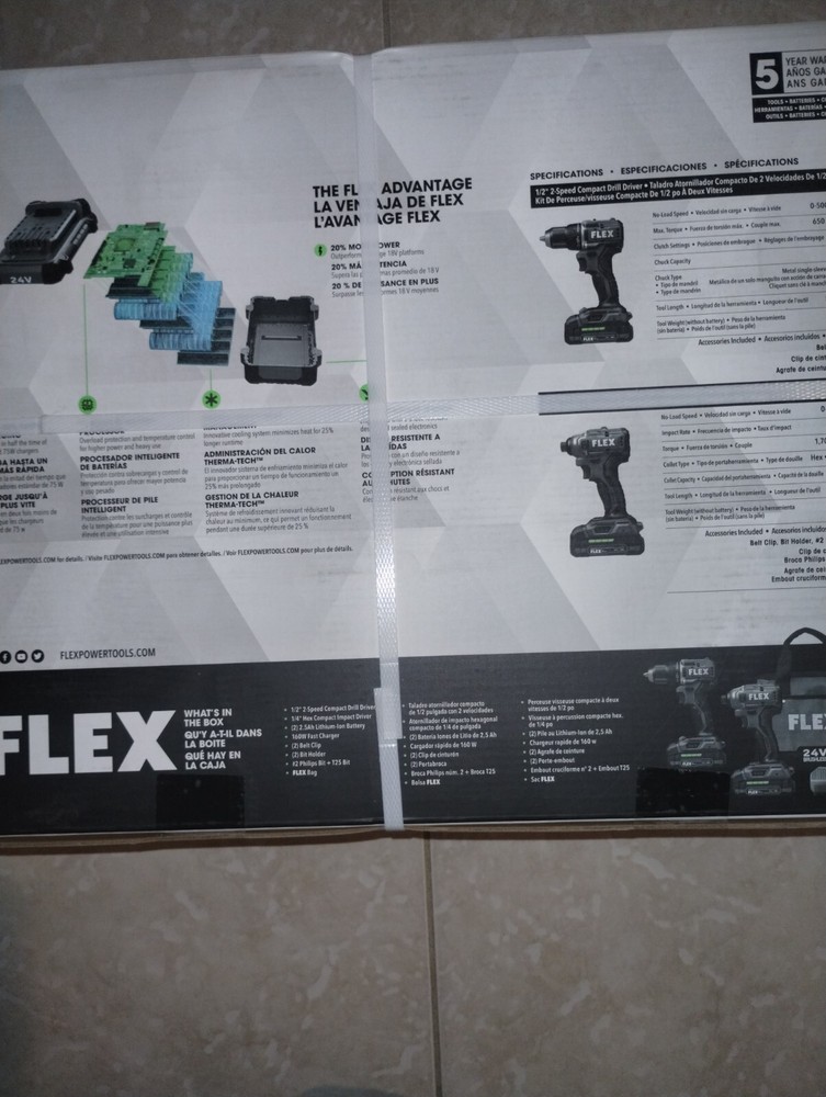 Flex FXM205-2A 24V Compact Drill Driver and Compact Impact Driver -Combo Kit