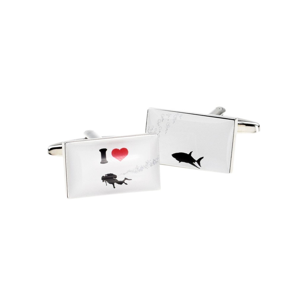 I Love Diving Cufflinks Presented in a Cufflink Box X2BOCR146