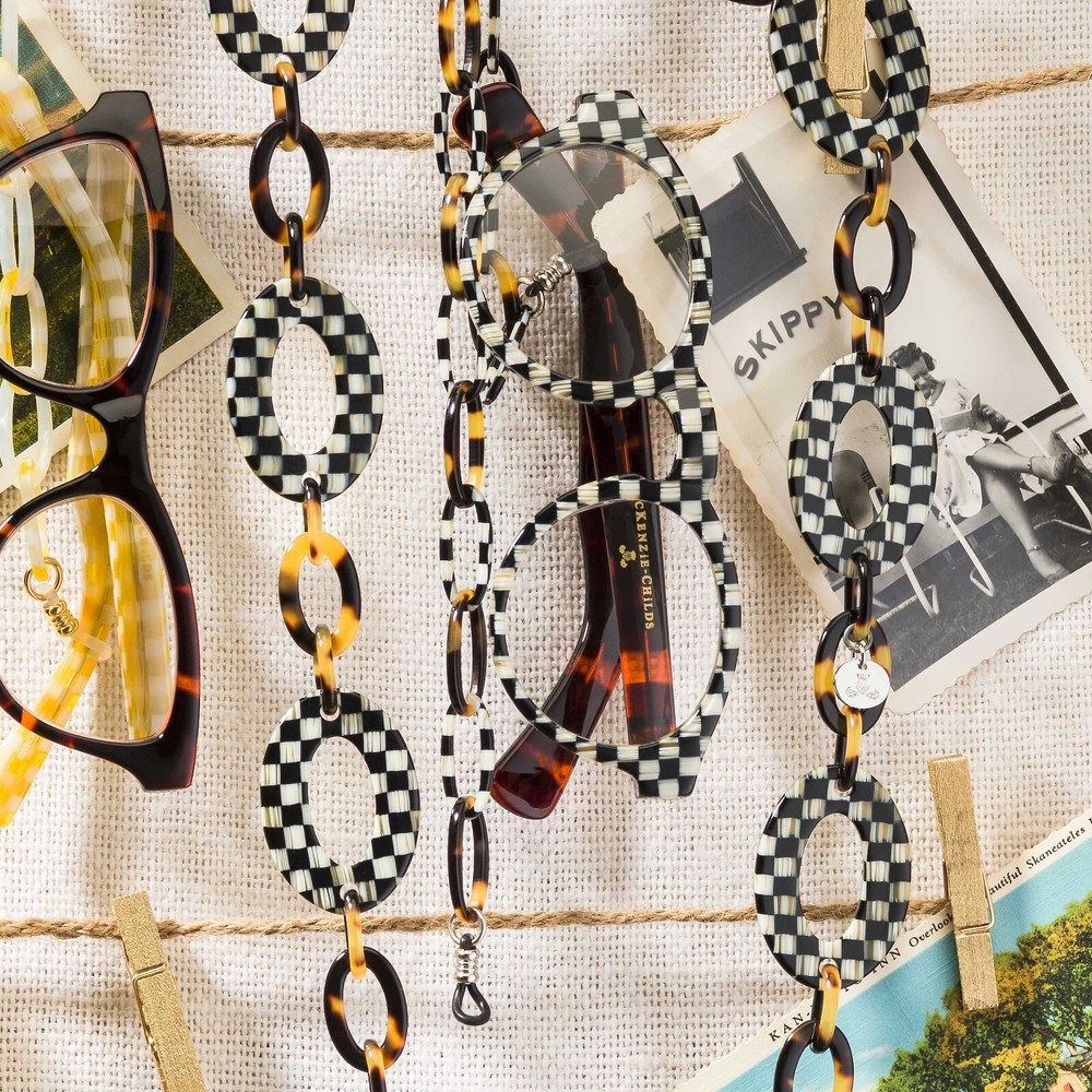 MacKENZIE CHILDS COUERLY CHECK EYEGLAS CHAIN BNWT