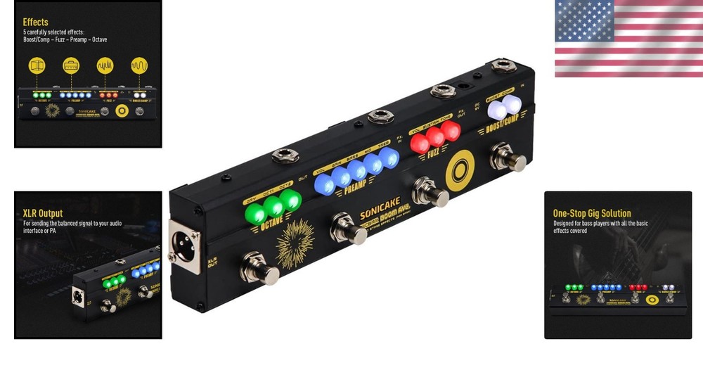 Bass Effects Pedal with Preamp Compressor Boost Fuzz