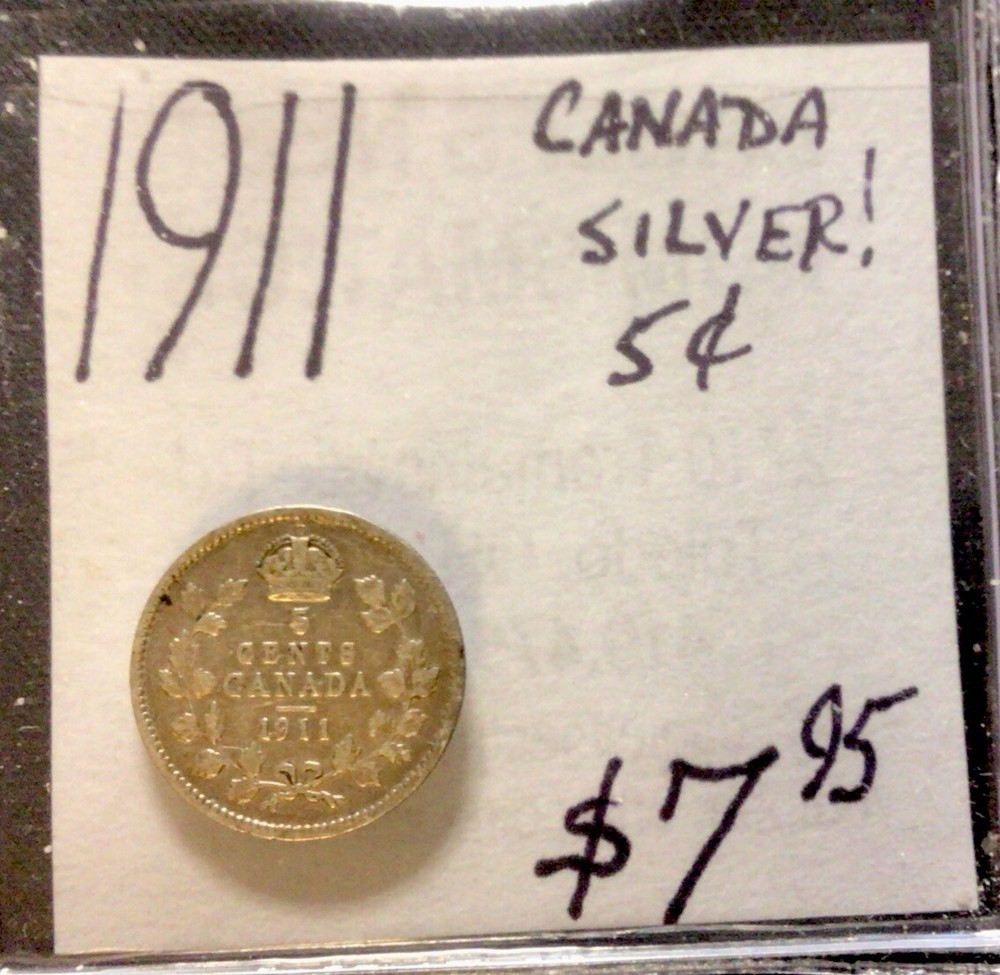 1911 Canada 5c Silver! ENN Coins