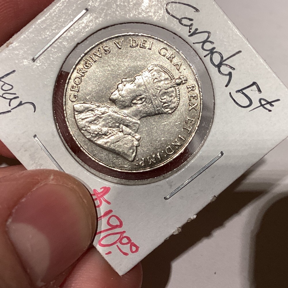 1926 canada 5 cent near 6 AU