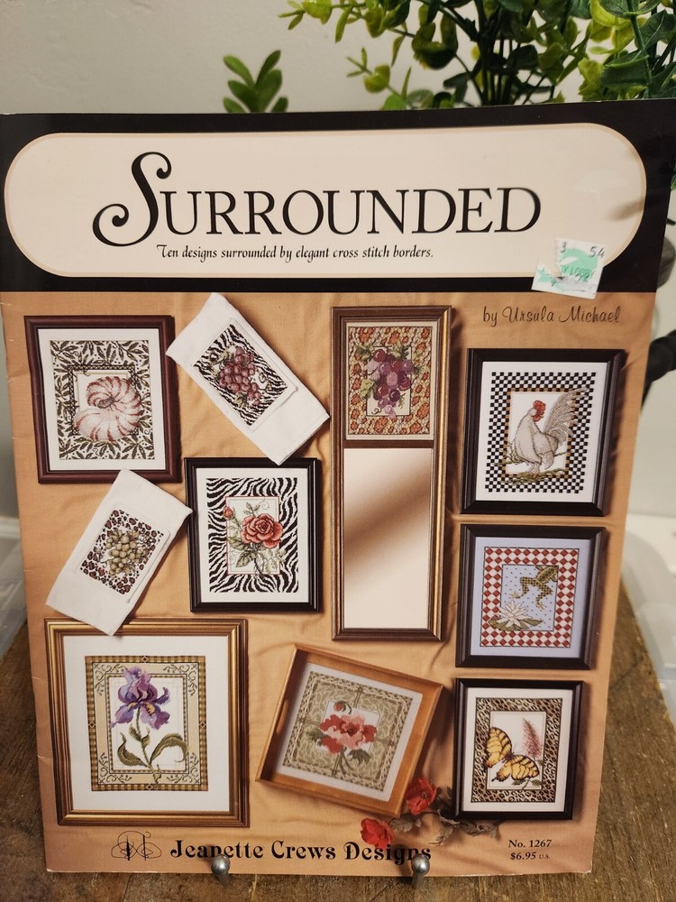 Surrounded Cross Stitch Chart/Pattern - 10 Designs With Borders NEW