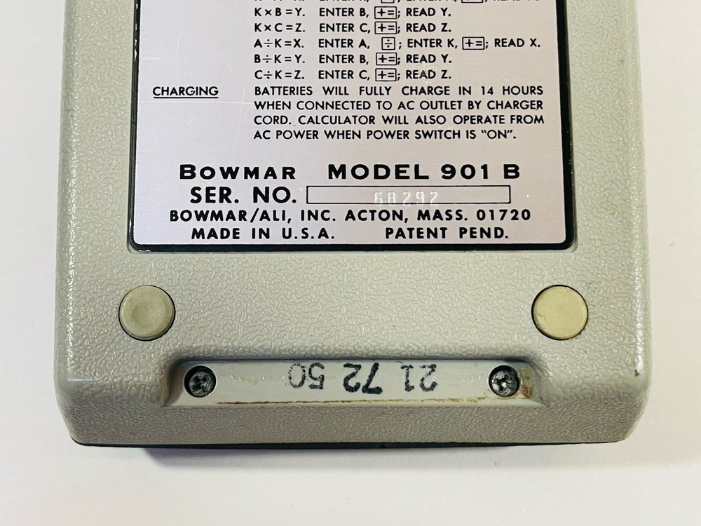 Bowmar Calculator Model 901B Untested No Cord