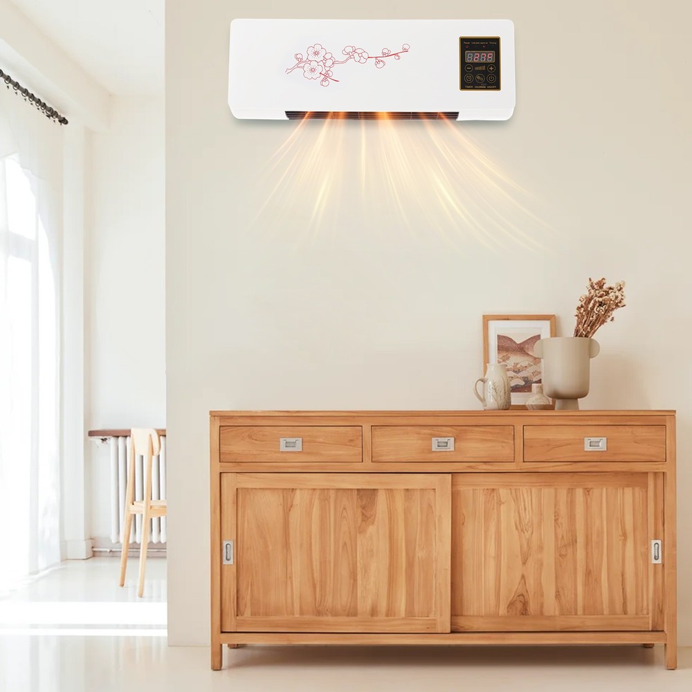 Wall-Mounted Heating Machine, Electric Heater with Remote Control for Bedroom