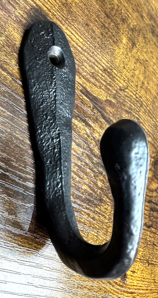 Solid Cast Iron Hook Medieval Primitive Glazed Iron Hammer Coffee Cup Mug Key 4"