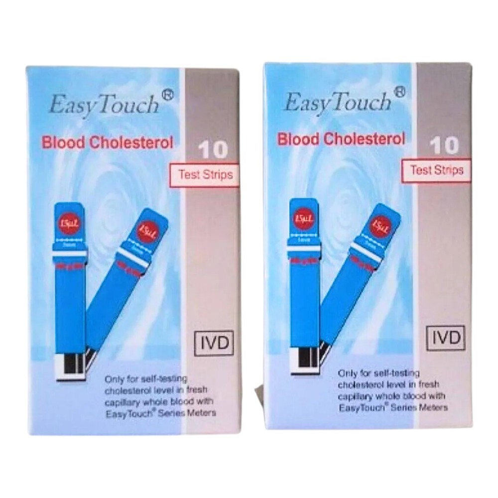 Easy Touch Test Strips For BLOOD CHOLESTEROL Level Check (10 Test Strips)