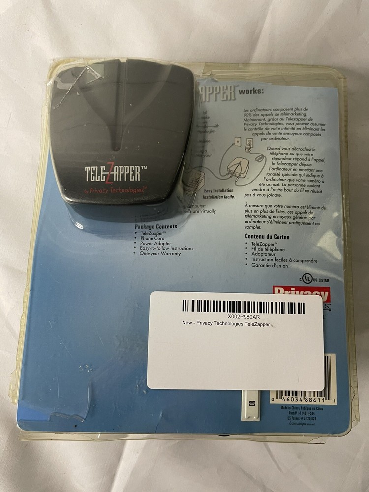 TeleZapper Telephone Telemarketers Blocker by Privacy Technologies *NEW*