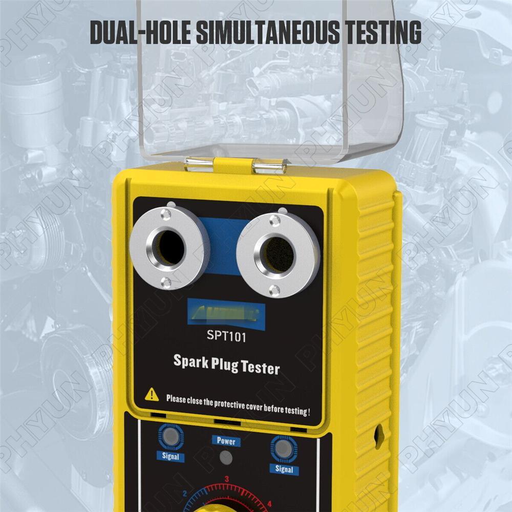 Spark Plug Tester Dual Hole Diagnostic Tool 12V Car Gasoline Ignition Analyzer