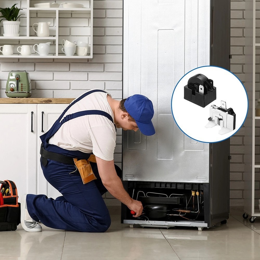 PTC Starter Relay 3 Pin 47 Ohm with Overload Protector for Refrigerators