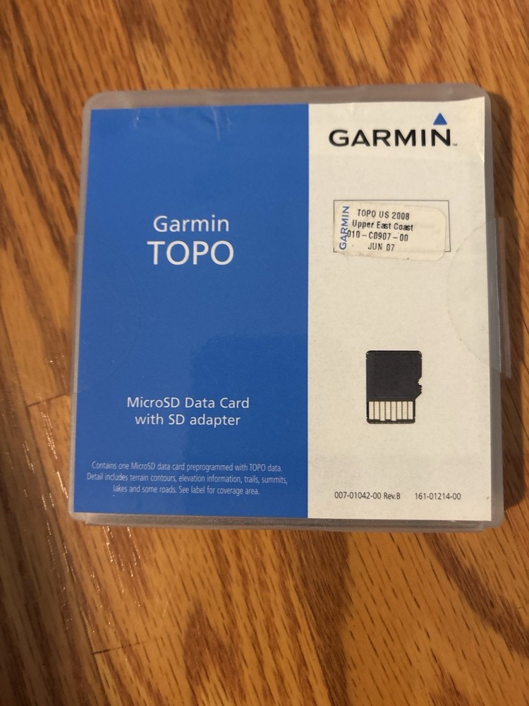 Garmin TOPO US 2008 Upper East Coast MicroSD GPS Map Card SD Adapter
