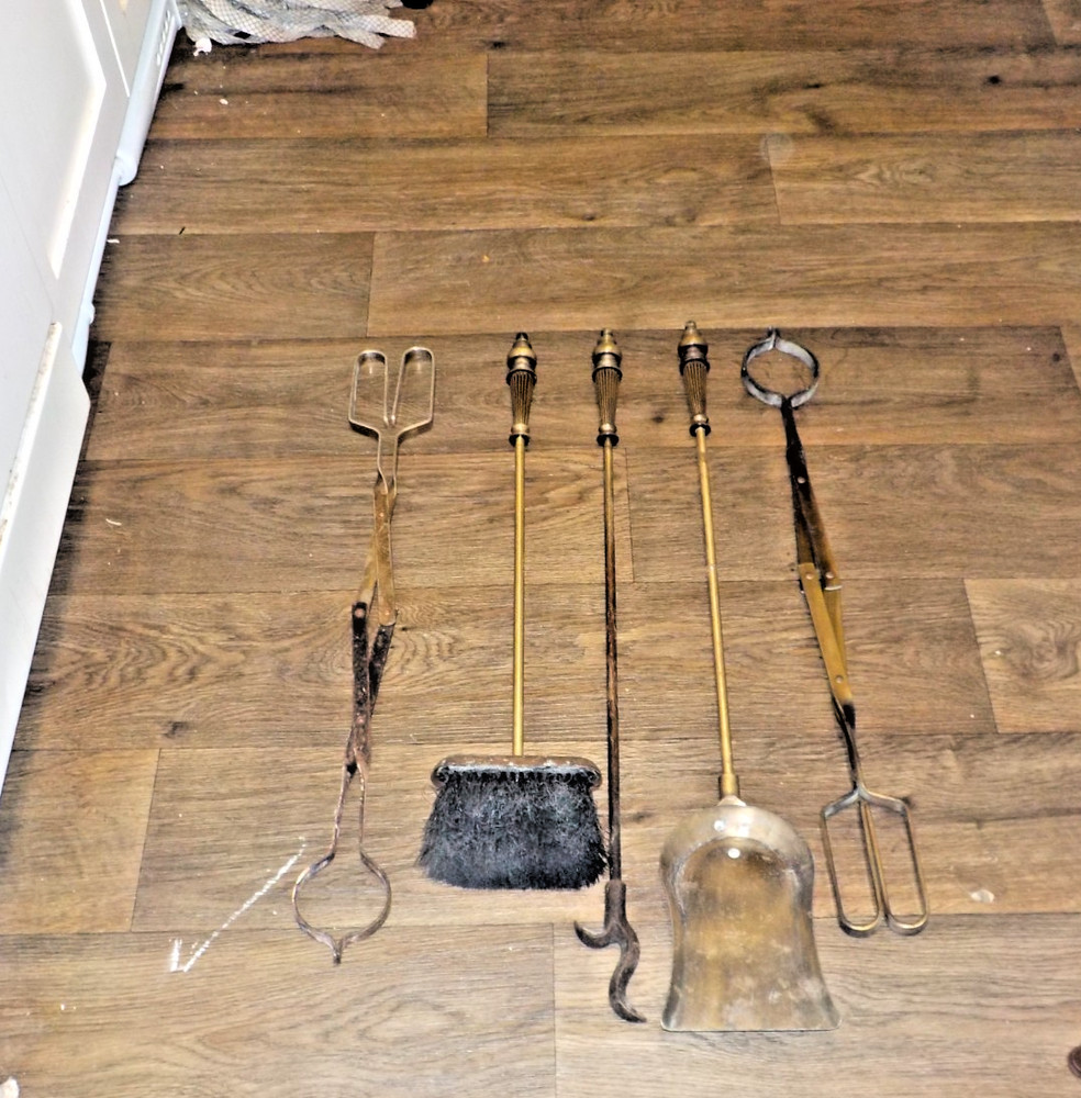 VINTAGE  ARTS & CRAFTS FIREPLACE TOOLS