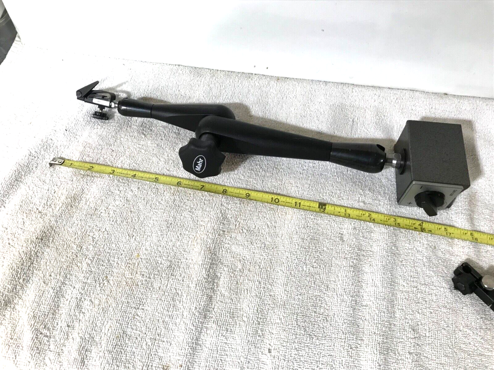 2 MAHR Dial Gage Indicator Magnetic Base Holders 9 an 18 “