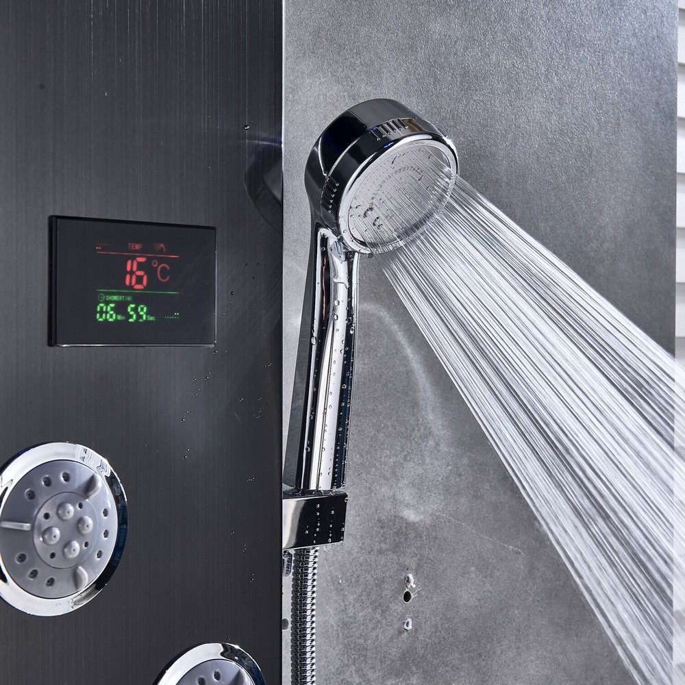 Shower Panel Tower System LED Rain&Waterfall Massage Jet Sprayer Stainless Steel