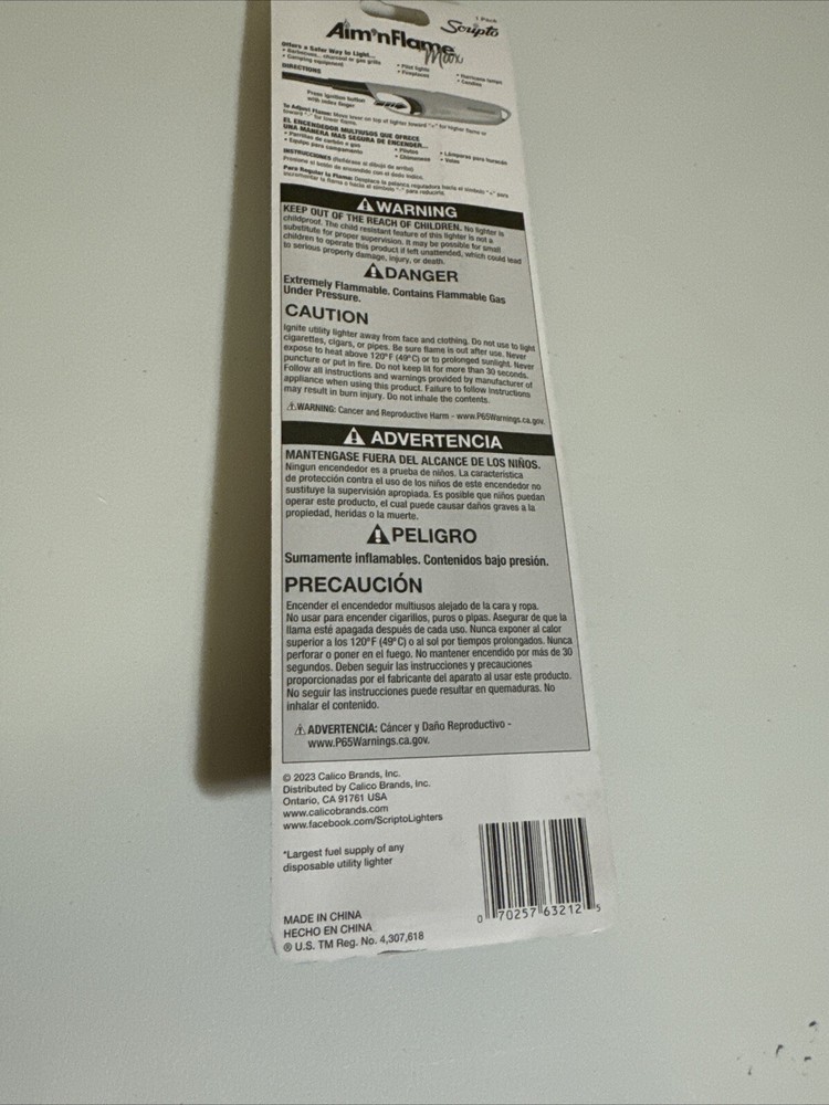 Scripto Aim N Flame Max Ez Light Red Lighter