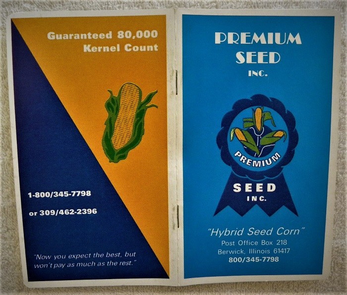 1995 Premium Hybrid Seed Corn, Berwick, Illinois IL Advertising Note Book