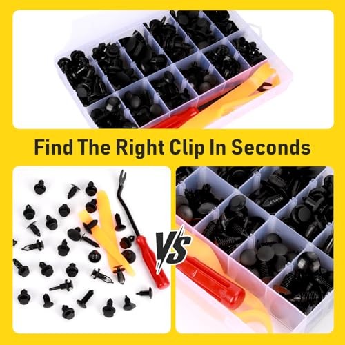 Car Bumper Retainer Clips Kit - Auto Plastic Rivets & Push Fasteners 240PCS
