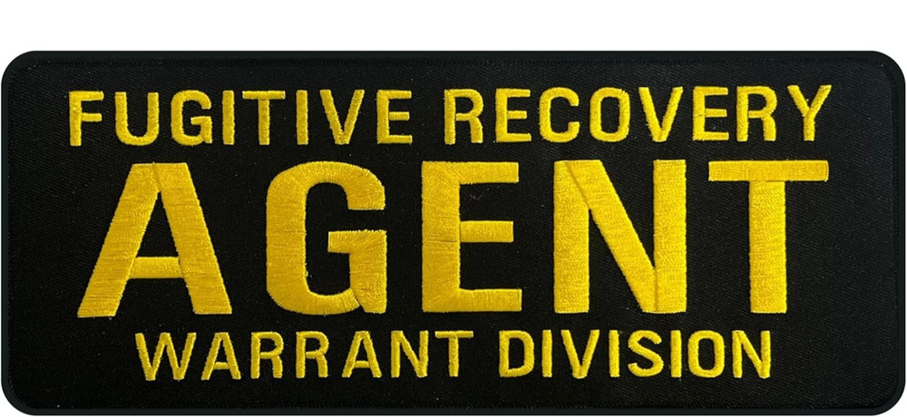 Fugitive Recovery Agent Patch 10x4 Tactical Embroidered Hook Loop Badge