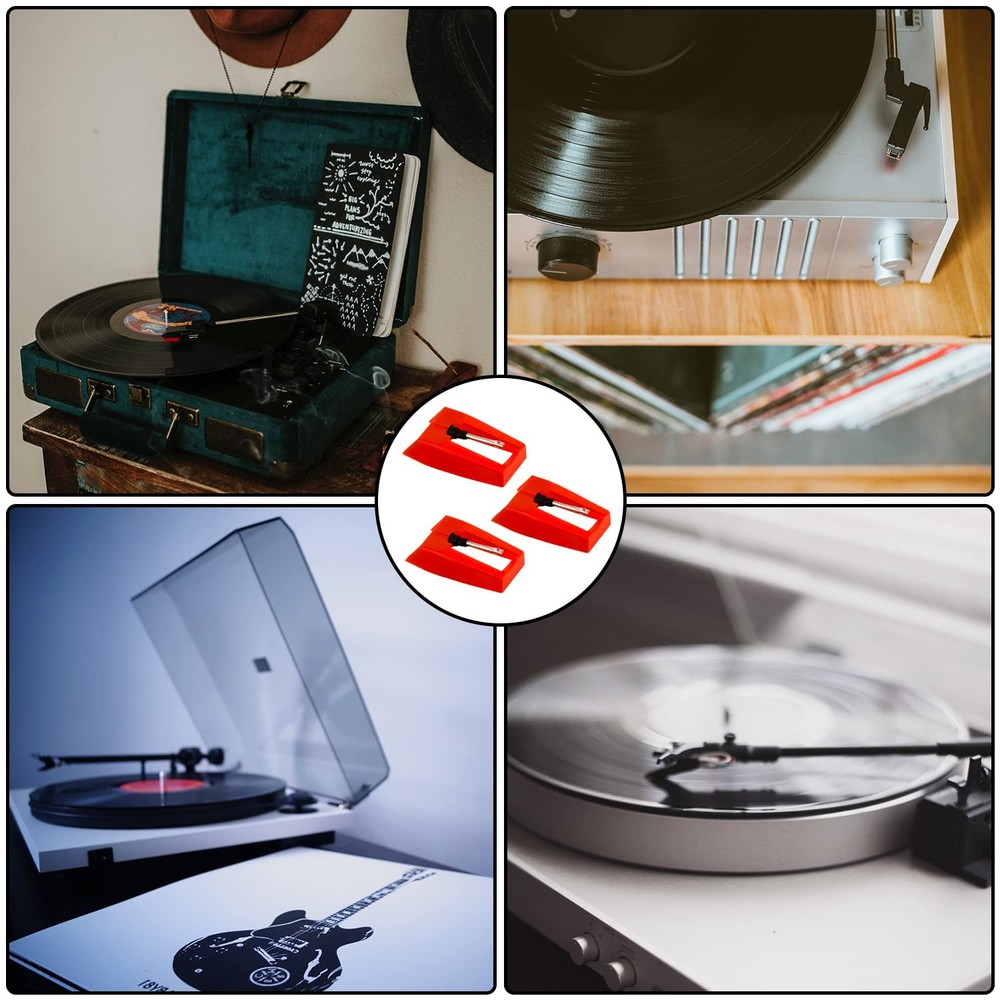 3pcs Record Player Needle, Turntable Replacement Needle Long-Lasting Record...